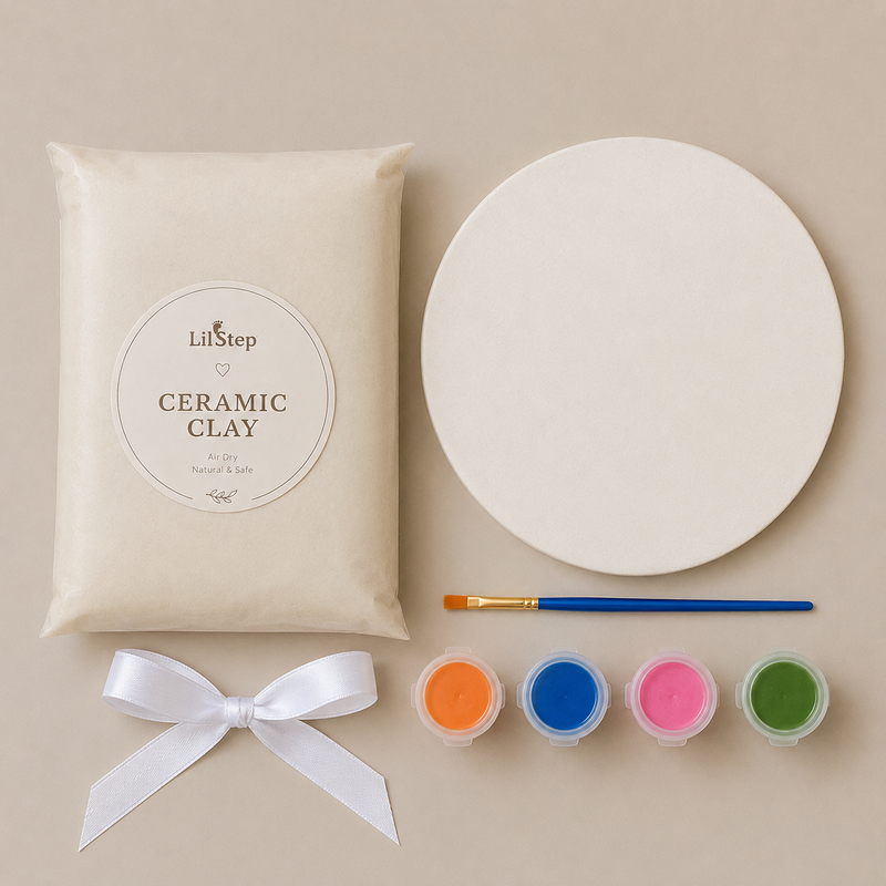Baby Footprint & Handprint Clay Kit — Round Frame