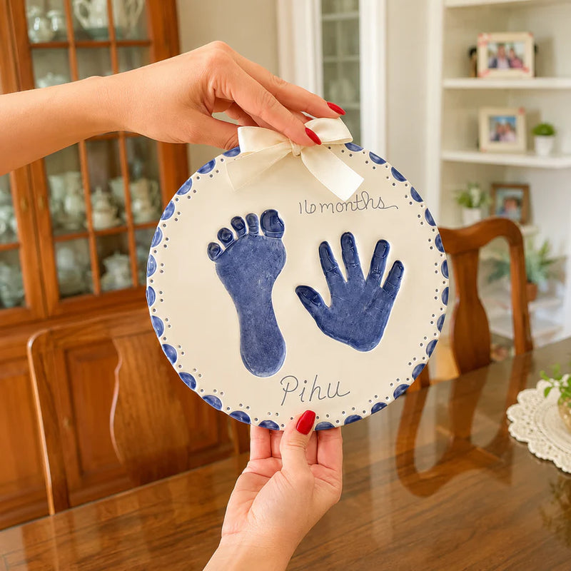 Baby Footprint & Handprint Clay Kit — Round Frame